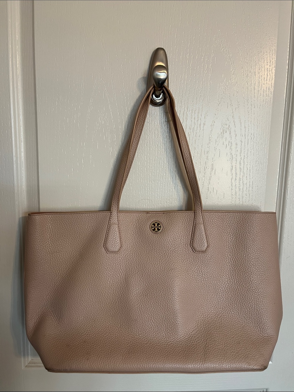Tory Burch Dusty Pink Pebbled Leather Tote - Picture 1 of 5